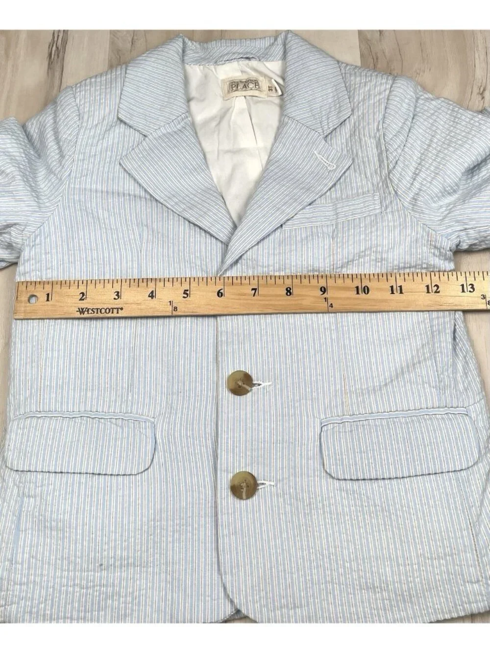 VTG THE CHILDREN'S PLACE TCP Boys 24M 3T Blue Seersucker 2pc SUIT Jacket Pants - Picture 4 of 14